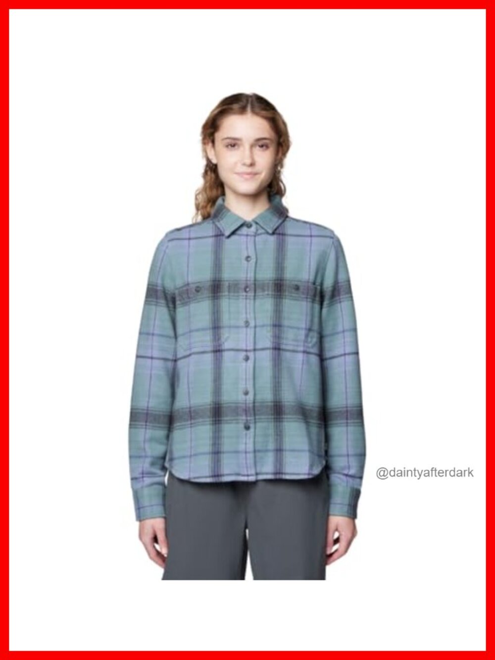 Organic Cotton Flannel Button Down Shirt Long Sleeve